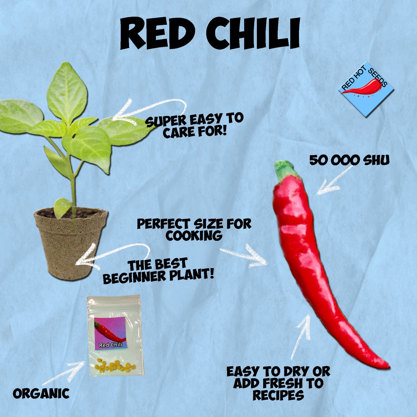 Famous Red Hot Chili Pepper Seeds , Organic